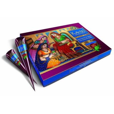 Мехенди: зеленая хна для рисования (12 кон), Herbal Henna Cones,  Kaveri