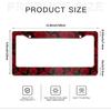 Red Rose Flower License Plate Frames 2 Pack 2 Holes Aluminum License Plate Cover With 2 Pcs Car Coasters And Screw And Black Screw Caps For Girl