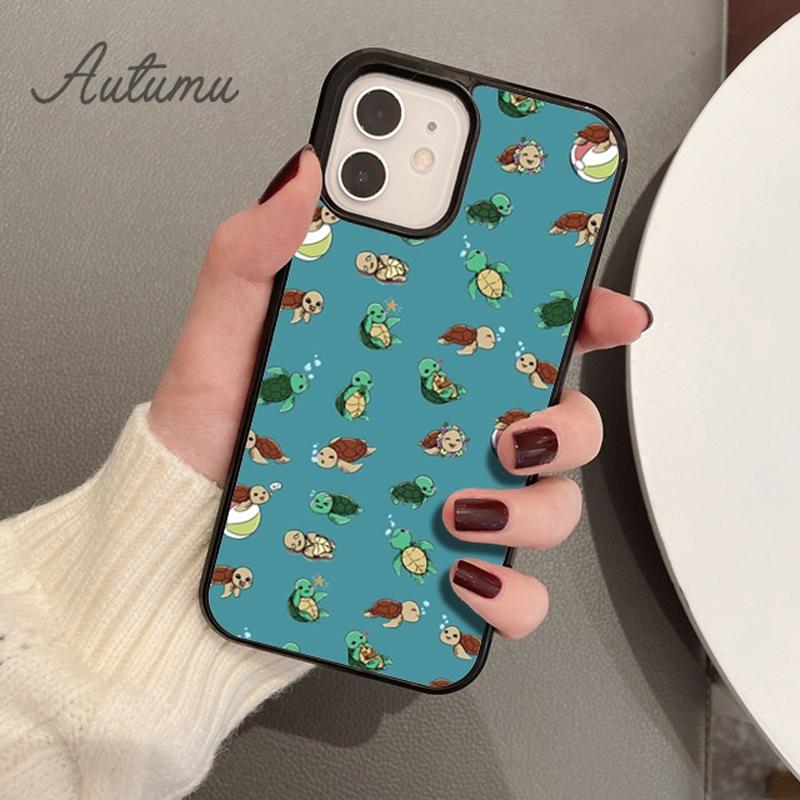 Милый чехол для телефона с изображением морской черепахи для iPhone 11 12 13 14 Pro Max mini X XR XS SE 2020 5 6S 7 8 Plus Samsung Galaxy S21 S22 Cover shell