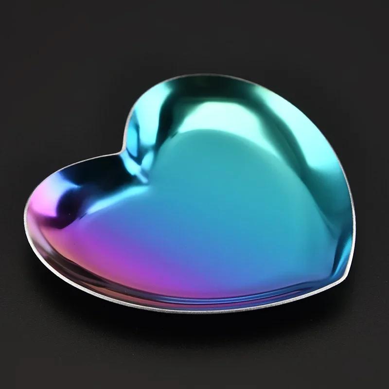 New Dining Plate Stainless Steel Storage Tray Dish Jewelry Ring Organizer Bread Dessert Plate Golden Oval Plate Desktop Decor