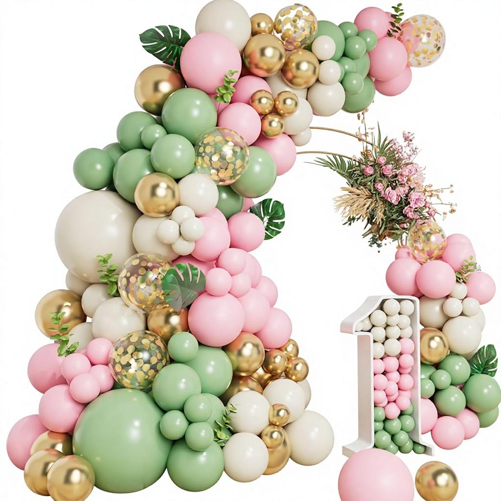 For New Product Sage Green Latex Balloon Chain Set Assorted Arch Combinations Birthday Party Decorations Made in China
