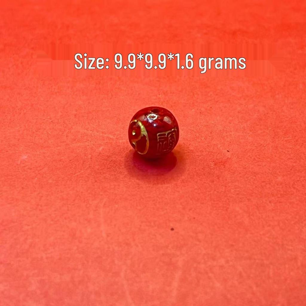 Original Gold-Plated Cinnabar Turtle Shell Fu Plaque and Gourd Pouch Accessories