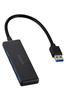 ELECOM USB USB 4 Bus 15cm Compact and Lightweight Hub, USB-A Connection, 3.2 (Gen 1), 5Gbps, Ports, Powered, Cable, Design, Black, U3H-H042BK/E