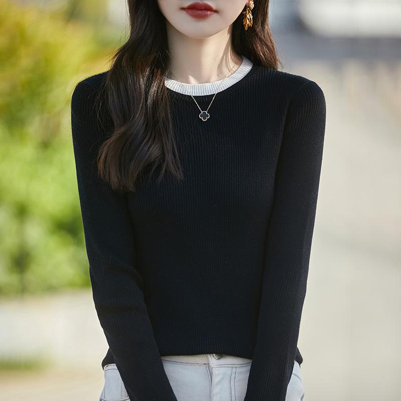 Women's Wool Sweater Qinghe Cashmere 50% Silk 50% Wool Autumn and Winter Wool Pullover Soft and Warm