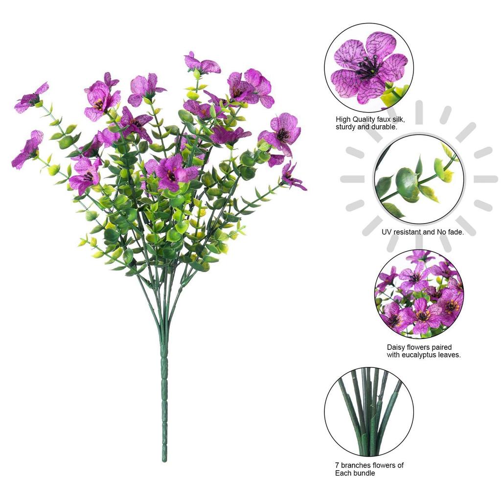 Artificial Fake Flower Plant Outdoor Spring Decoration, Bouquets Of Imitation Plastic Plant Decoration Outdoor Non-fading Bouquet Decoration