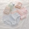 Women's Japanese-Style Mid-Waist Cotton Briefs: Solid Color, Comfortable Underwear