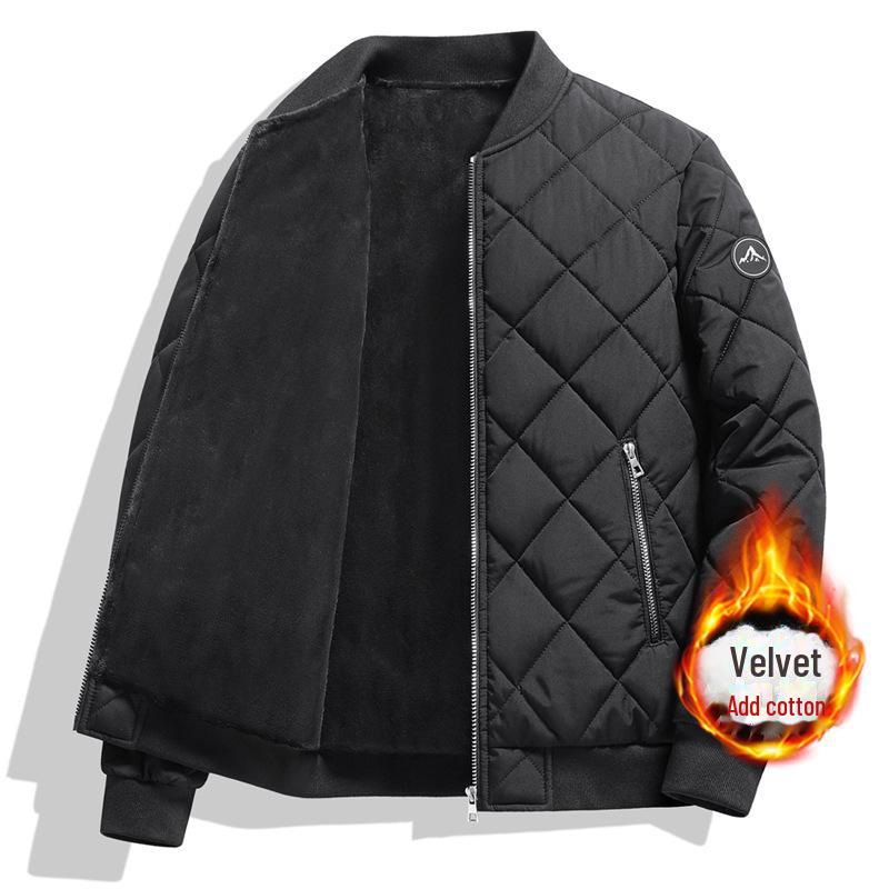 Мужская зимняя пуховая бейсбольная куртка большого размера 2025 с воротником-стойкой