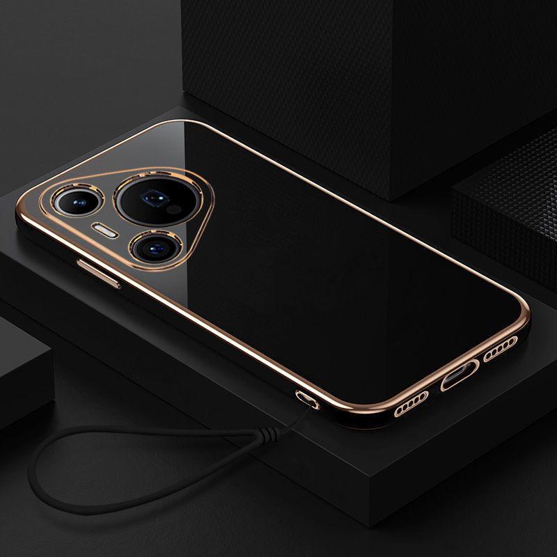 Чехол для Huawei Pura 70 Pro Чехол для телефона Huawei Pura 70 Pura 70 + Роскошное квадратное покрытие Противоударная мягкая силиконовая задняя крышка Fundas