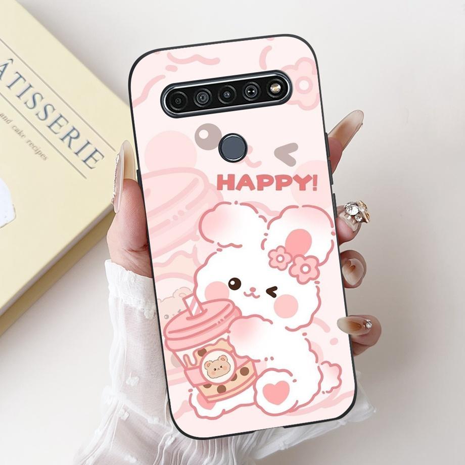 Для LG K41s K51s K52 Q52 K61 Q61 K62 K22 2020 Чехол для телефона Задняя крышка Мягкий матовый силикон Тонкий Fundas Милый Панда Кролик Цветок