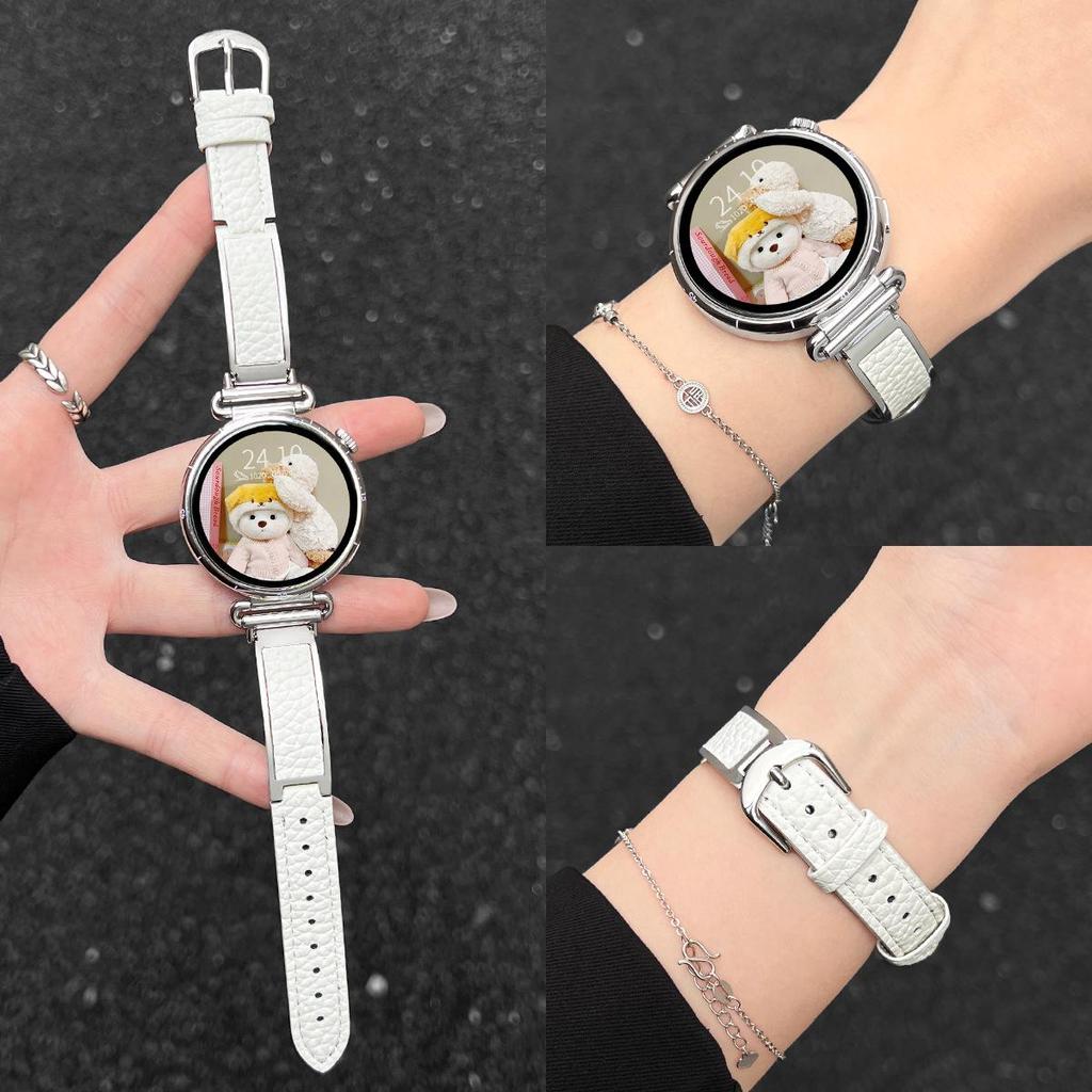 Совместимый металлический и кожаный браслет для Huawei GT5/6 и Watch4/3 Pro - Женский высококлассный дизайн.