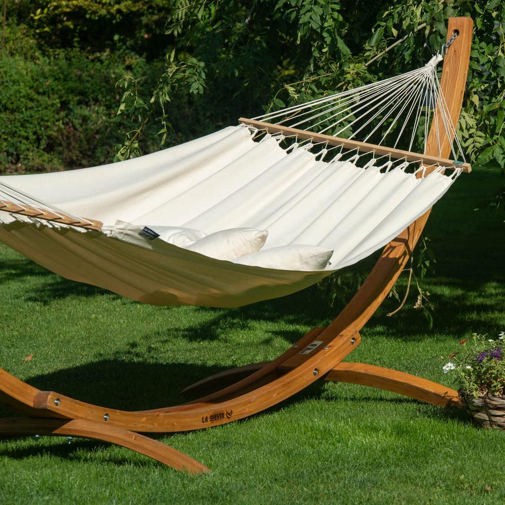 LA SIESTA Гамак с перекладиной, двойной размер Frorencia Изготовлен из органического хлопка [на 1-2 человек] FOR16-X1