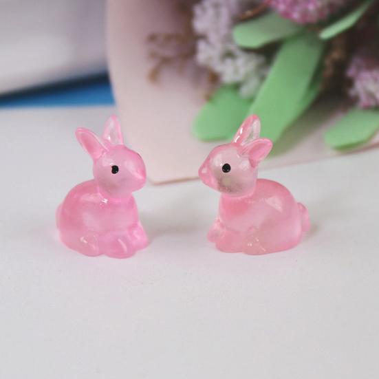 10 шт. светящийся кролик красочный милый темный смоляной миниатюрный сделай сам светящийся ремесленный орнамент смоляной кролик статуя