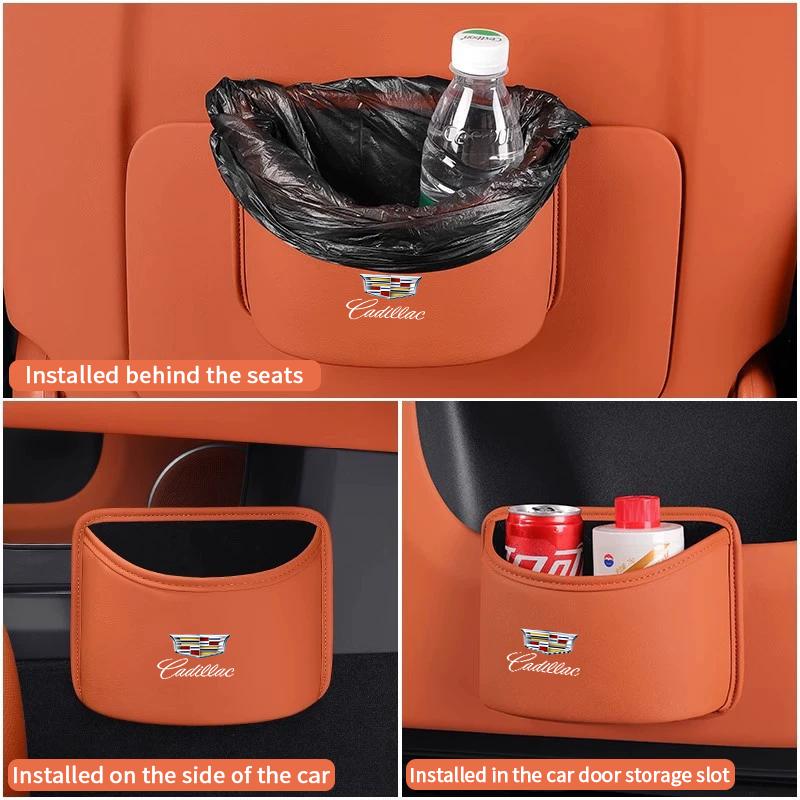 Multi-functional Car Trash Can Water Cup Holder Storage Bucket for Cadillac ATS BLS CT4 CT5 CT6 CTS ESCALADE SLR STS XT5 XT6 XTS
