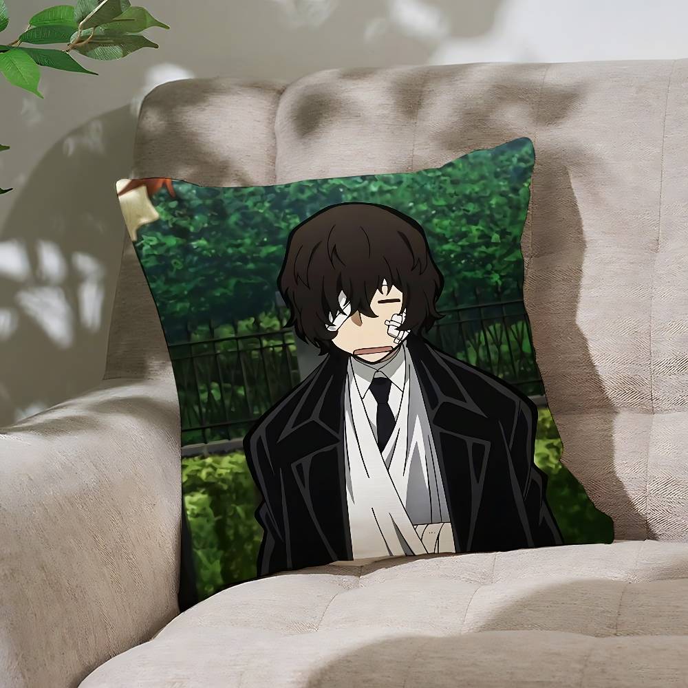 Anime BBungo StrayDogsS Cute Customizable Square Pillowcases Stylish And Soft Perfect For Beds Cars And Sofas