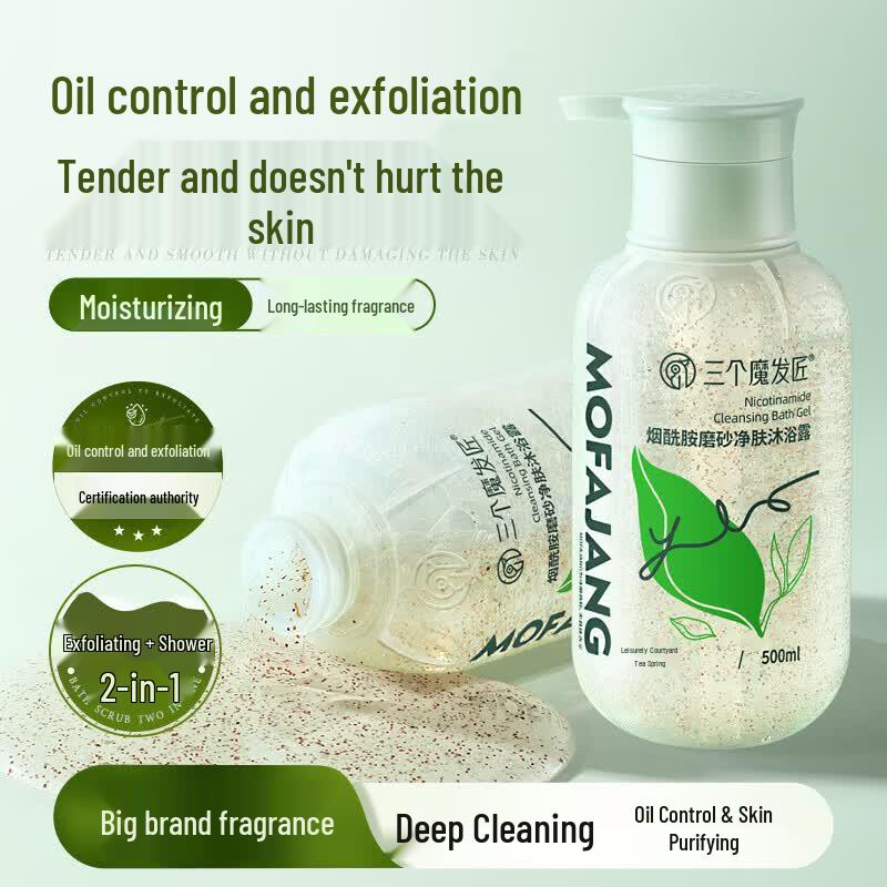 Three Hair Wizards Niacinamide Exfoliating Shower Gel