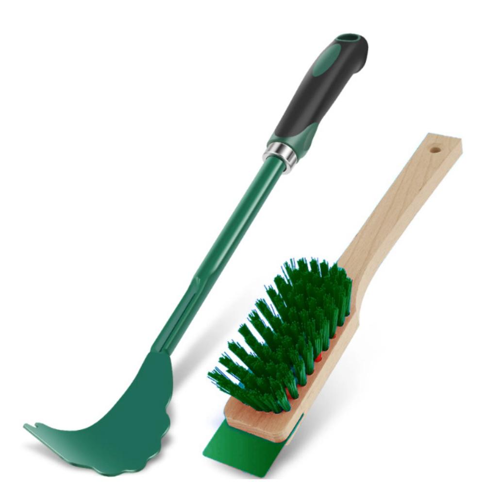 Gardening Tool Set With Brush And Scraper For Lawn Mower Blade And Yard Equipment Cleaning For Grass And Debris Removal