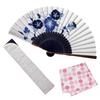 Fan Fan Handkerchief Aihana [Osaka Choseido] Fan, Women's, Fashionable, Business, Bag, Holder, Set, (Morning Glory)