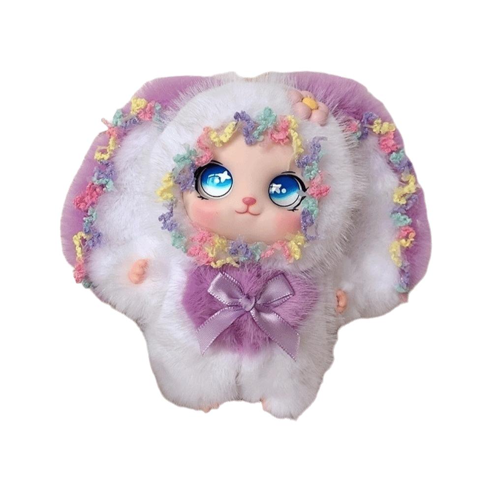 Big Ear Rabbit Plush Keychain Bag Hanging Car Key Ring Sweet Fairy Style Bag Charms Christmas Gift