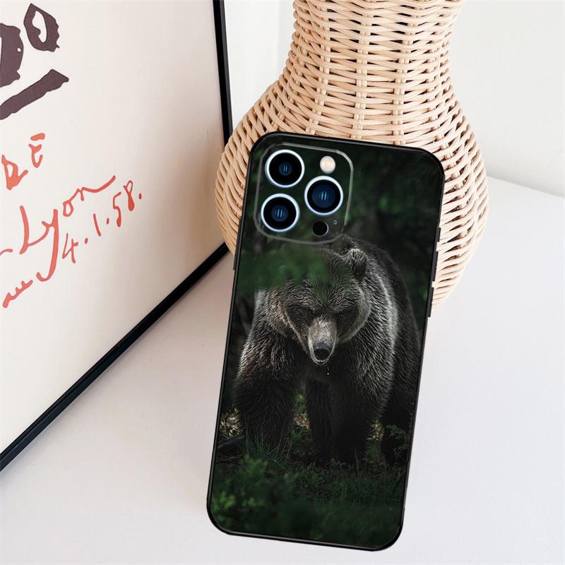 Чехол для телефона с изображением гризли для iPhone 16 Pro Max 14 13 12 11 15 17 Pro Max mini 15 16 Plus 16e Задняя крышка