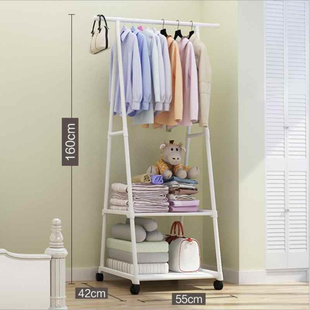 Simple Clothes Drying Rack Floor Hanger Triangle Clothes Hangers Household Bedroom Clothess Hanger For Bedroom With Wheels