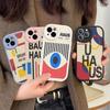 B-Bauhaus Fashion Retro Art Leather Phone Case For IPhone 16 16e 15 14 13 12 11 Pro Max Plus Mini Cover