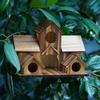 Wooden Bird Feeding Birdhouse 5 Hole Bird Cage Room Outdoor Garden Bird Nesting Box Small Pet Supplies Decoration Garden Decor