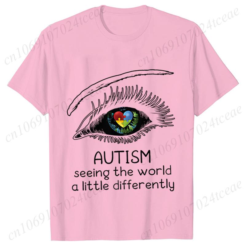 Autism Awareness Seeing The World A Little Differently Prints Unisex TShirts Hip Hop Streetwear Casual Tops Female Clothing