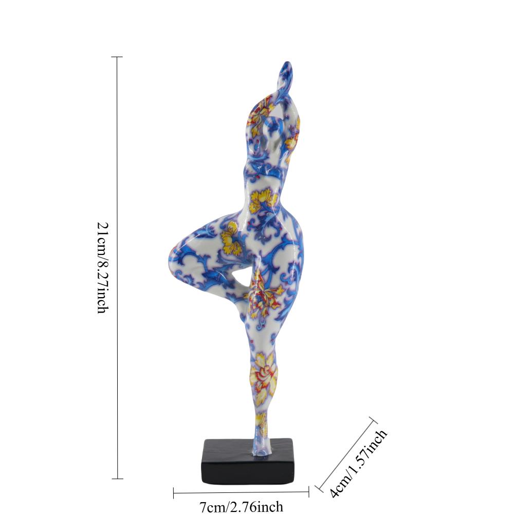 Граффити Йога Леди Фигурки Цветные Абстрактные Танцующая Сексуальная Женщина Скульптура Смоляная Фигура Статуэтка Декор для Дома Гостиной Рабочего Стола