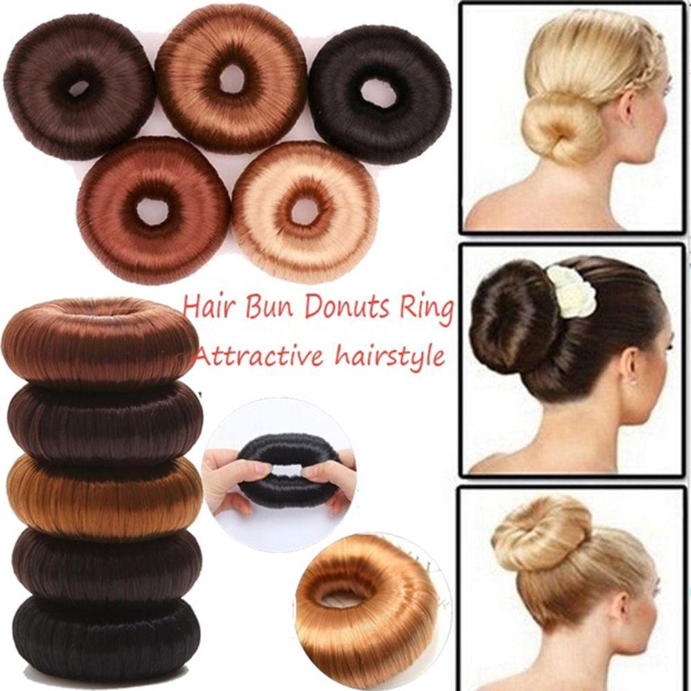 Fashion Elegant Black Hair Wig Hair Clip Brown Hair Styling Tools Hair Donut Shaper Bun Maker Hair Ring DIY