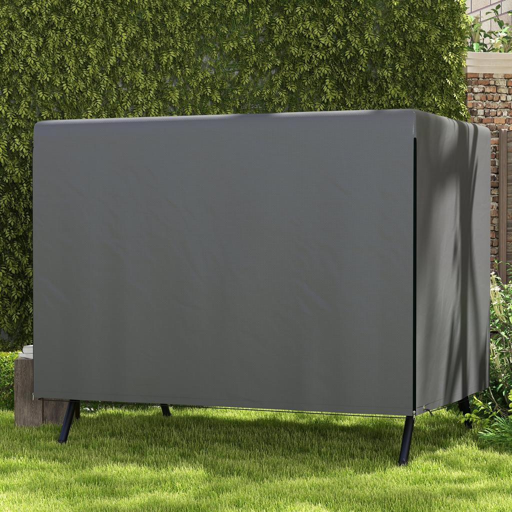 Patio 3 Seater Swing Chair Bench Cover Outdoor Garden Furniture Rain Protection Cover Protector Waterproof Anti-UV, 215L x 155W x 150Hcm, Dark Grey