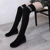 Fashion 2024 New Black Women's Sock Boots Women Winter Heels Shoes Over The Knee Thigh High Heel Boots Female Woman Outdoor Boots