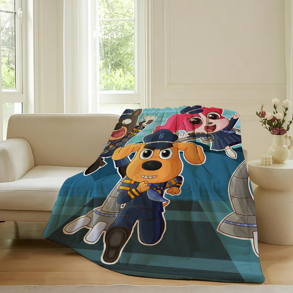 Cartoon S-Safety-Sheriff Labrador-S Blanket Warm Soft Suitable For Bedroom Sofa Bed Living Room Office Travel Camping Gifts
