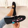 Embroidered Flat-soled Single Shoes Women's Spring and Summer New Large-size Round Head Shallow Mouth Casual Women's Shoes