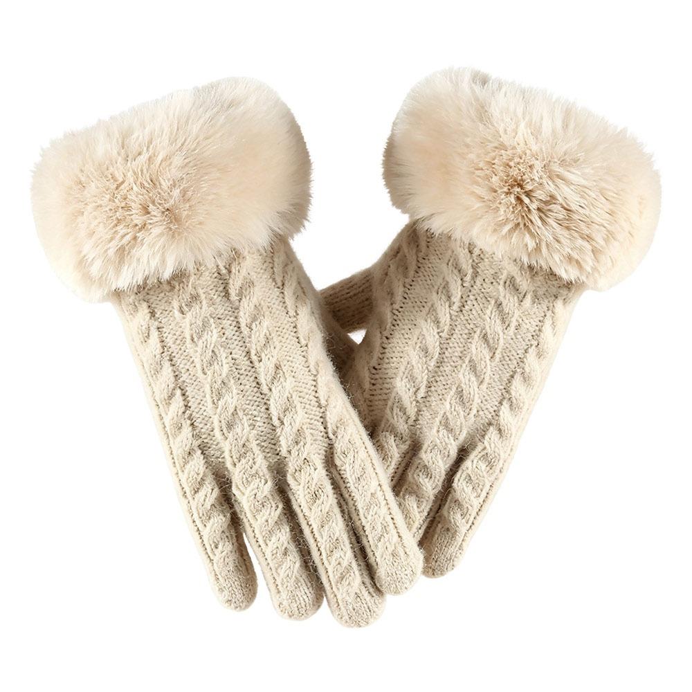 Windproof Knitted Gloves Warm Outdoor Sports Gloves Fashion Cycling Gloves  for Women