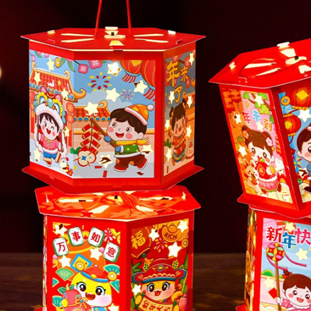 Cartoon 2025 Snake Year Portable Lantern Traditional Celebration Lantern  Home New Year Gift