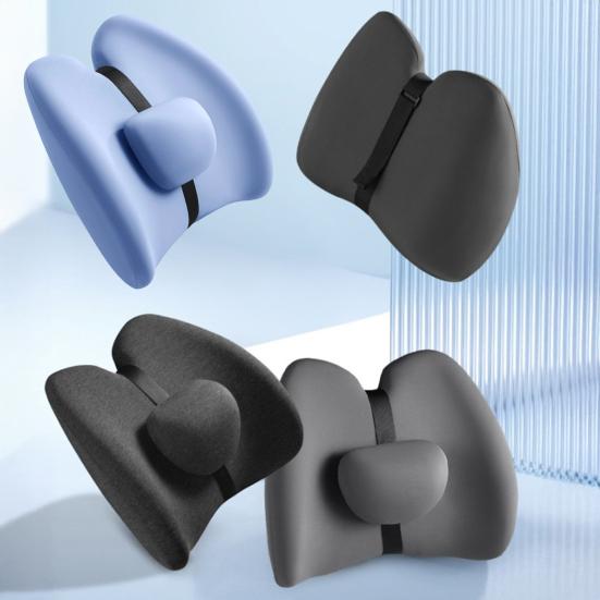 Lumbar Support Pillow Car Waist Cushion Ergonomic Design Soft Breathable Lower Back Support Pillow Memory Foam Seat Cushion