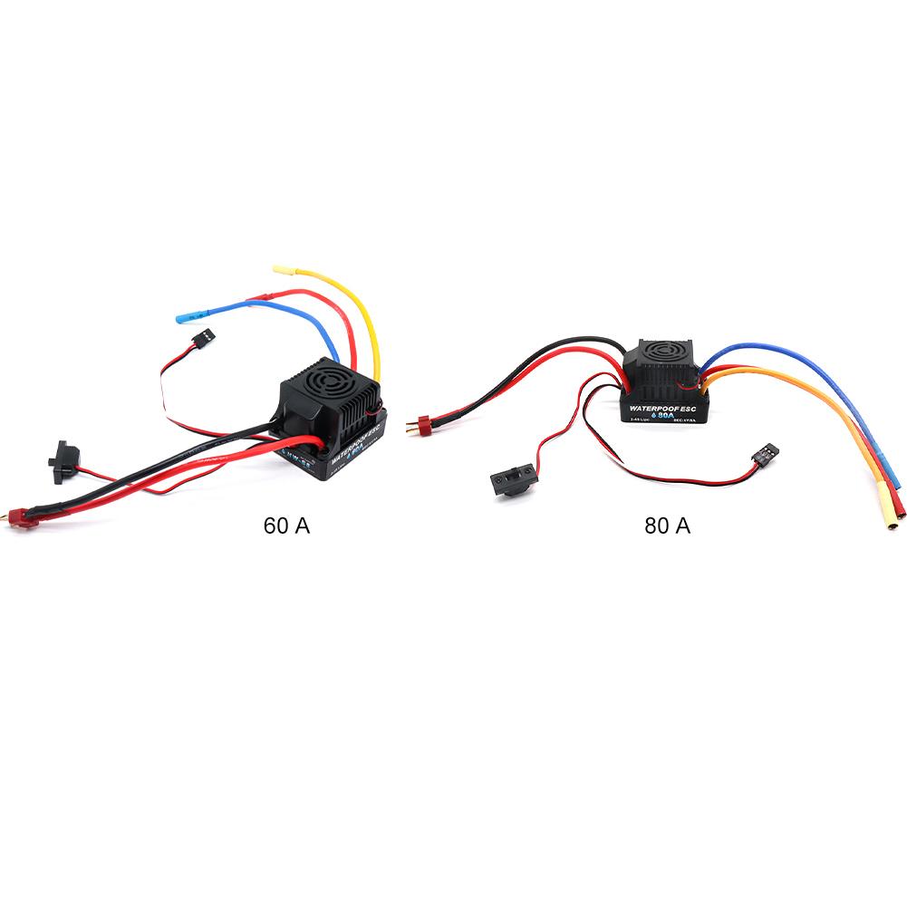60A/80A Brushless ESC Multiple Protection Brushless Speed Controllers Replacement Parts for 1/8 1/10 1:10 RC Off-road Vehicle