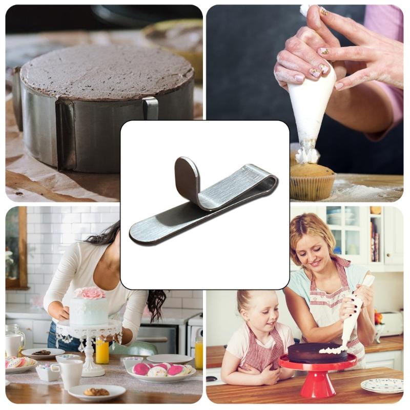 10 шт. Кольца для торта из нержавеющей стали, фиксирующий зажим, зажим для колец для муссов, аксессуары для выпечки для дома, кухни, кондитерской, прочный
