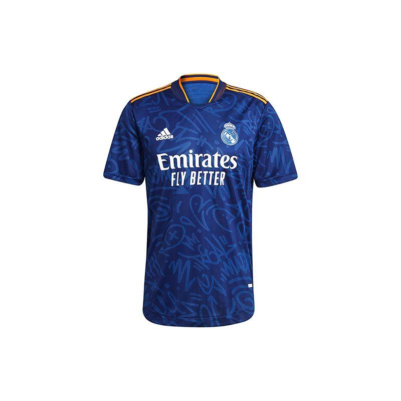 Adidas Real Madrid Away Player Edition Football Jersey Short Sleeve Men Tops Blue GM6775