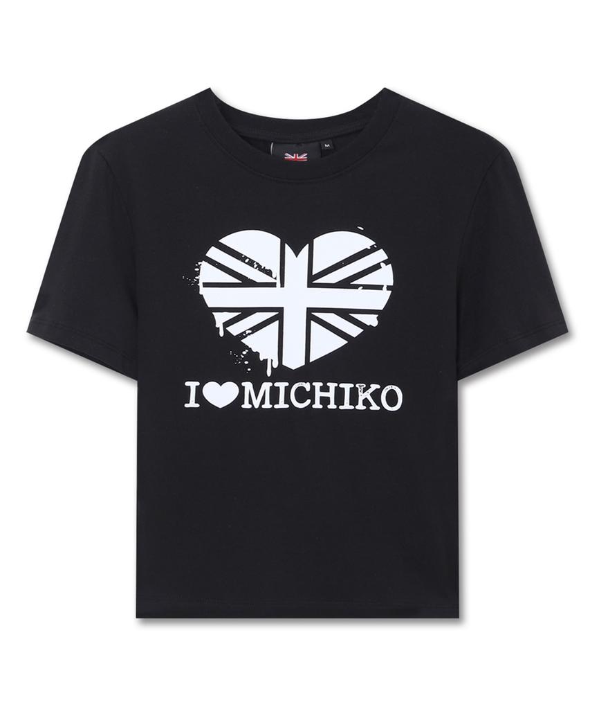 Michikoleondeonkosino Топ с принтом Union Jack, тающий, черный