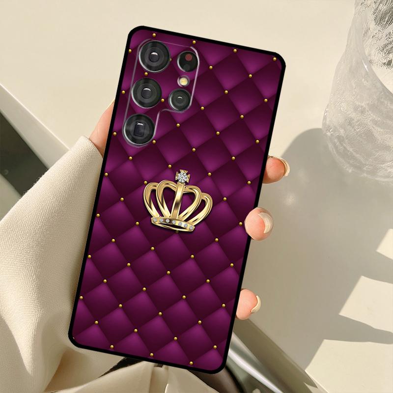 Диван с стеганой текстурой Узор Корона Чехол Для Samsung Galaxy S22 Ultra S21 S20 S24 S25 Ultra S9 S10 Plus S23 FE S25 FE Задняя крышка
