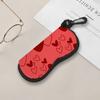 Red Love Heart Pattern Soft Eyeglasses Pouch,Portable Sunglasses Case,Anti Scratch Protective Bag for Eyewear Travel Accessories