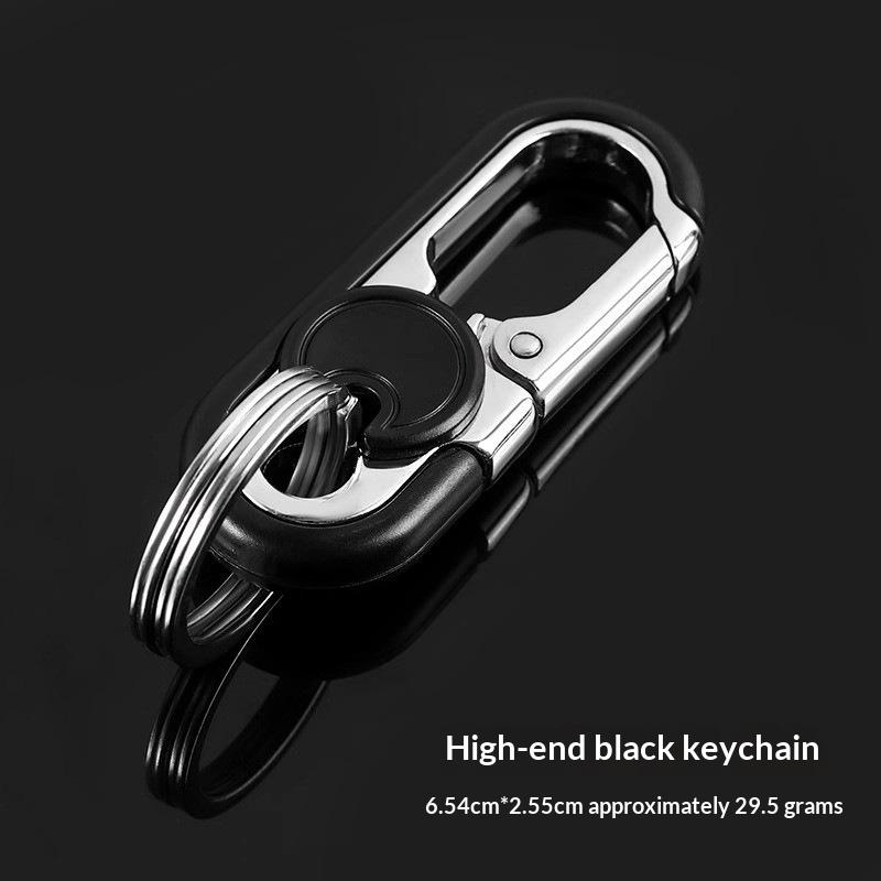 Men'S Double Ring Keychain Fashion Business Key Holder Metal Key Buckle Car Styling Accessory Gift