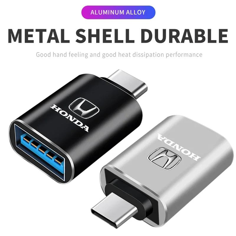 BDN3 TypeC To USB Adapter OTG Converter Connector For Honda Civci FIT CRV Accord Jazz HRV Dio Stepwgn Prelude Odyssey City CRX Pilot