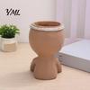 Artistic Sculpture Flower Pot Face Planter Pot, Cute Resin Head Vase for Succulents Flowers, Decorative Pots Unique Indoor Bedroom Desk Shelf