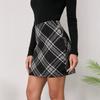 Plaid Mini Skirt for Women Fall Vintage Bodycon Skirts High Waisted Soft Skirt Outfits With Hidden Zipper Women's Business Casual Work Short Skirts