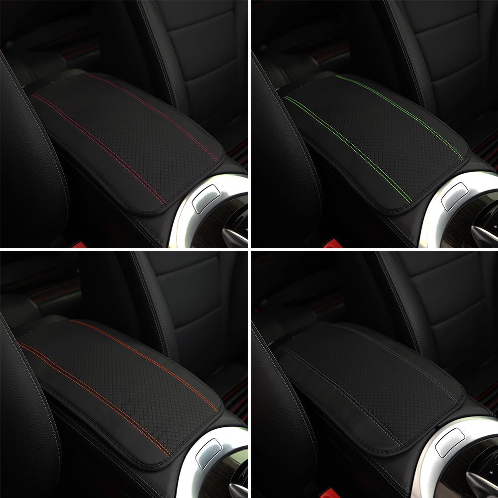 Универсальная накладка на подлокотник центральной консоли салона автомобиля из ПУ кожи, чехол на консоль подлокотника, коврик для бокса, автомобильные подлокотники, коврики для хранения