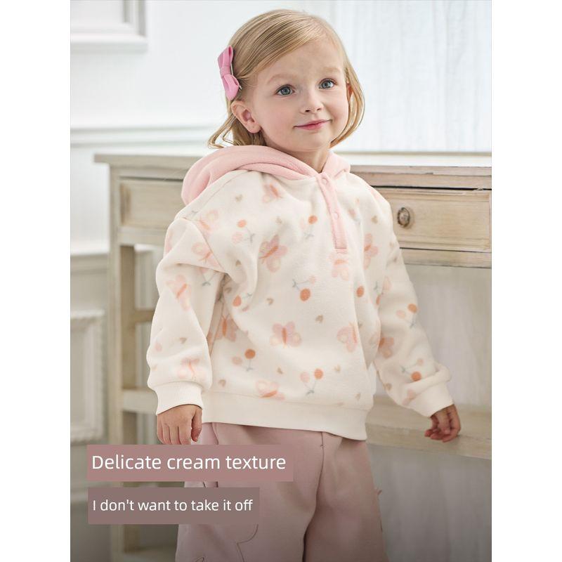 David Bella Kidsren's Polar Fleece Sweatshirt Girls' 2026 Autumn and Winter New Pullover Women's Class a Anti-Static Top