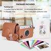 HIYQIN Instant Camera Case - Mini Evo Camera Case and Album Bundle - Brown + White