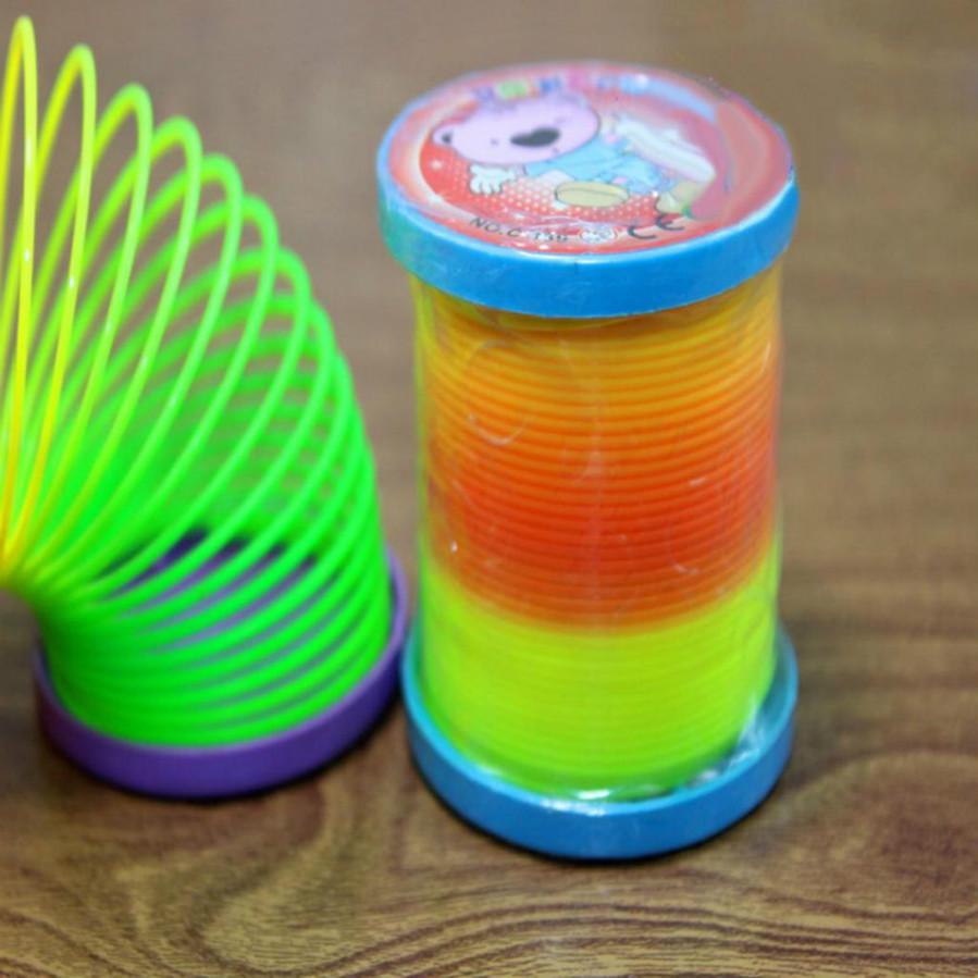 1PCS Colorful Rainbow Plastic Spring Toy Walking Magic Circle Stretchy Kids
